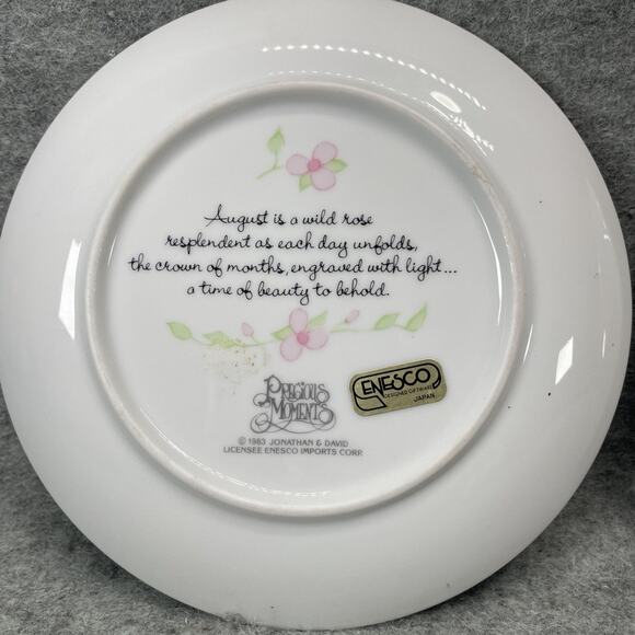 VTG PRECIOUS MOMENTS 6" Collector Plates August November December 1983 Japan - Picture 9 of 9